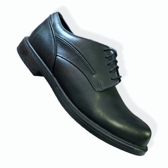 Dunham Mens Waterproof Leather Black Lace Up Oxford Derby Dress Shoe 11 2E Wide - Picture 1 of 9